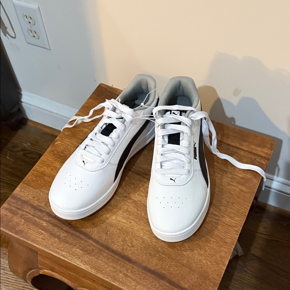 Puma Men's Classic White and Black Sneakers